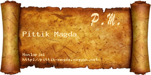 Pittik Magda névjegykártya